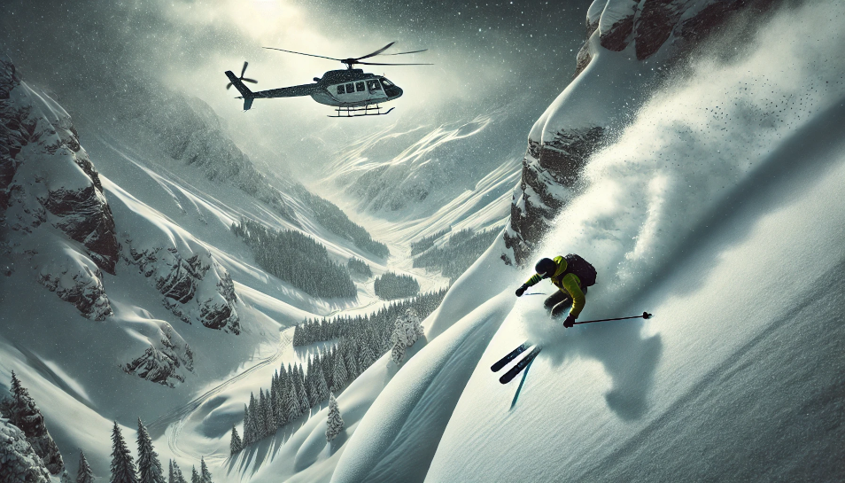 helikopter skiën in Georgië 